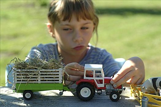 孩子,农业机械
