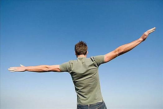 站立,男人,展开双臂