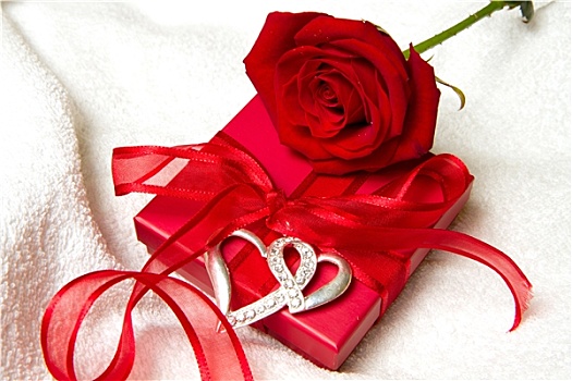 礼物,盒子,红玫瑰