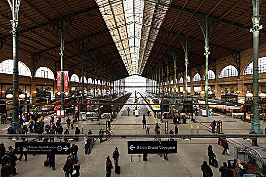 大厅,19世纪,北站,北方,车站,房子,欧洲之星,巴黎,设计,法国人,建筑师,建造,郡