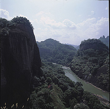 武夷山,飘流,山峰,水,江,船