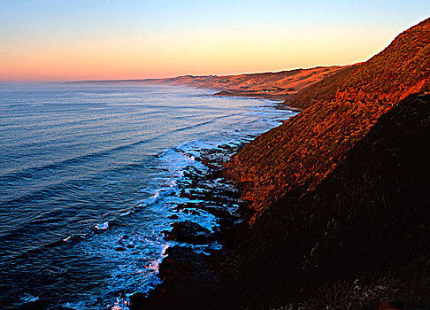 海岸线,黎明,维多利亚,澳大利亚