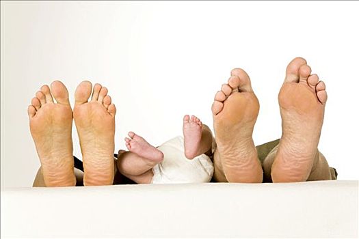 脚,父亲,母亲,婴儿