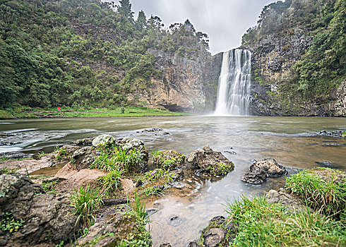 瀑布,北岛,新西兰,大洋洲