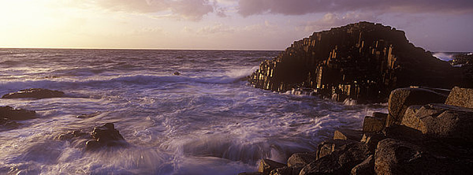 北爱尔兰,巨人堤,波浪,碰撞,六边形,岩石构造,世界遗产