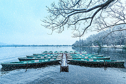 杭州西湖雪景