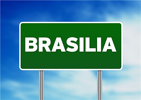 绿色,路标,巴西利亚