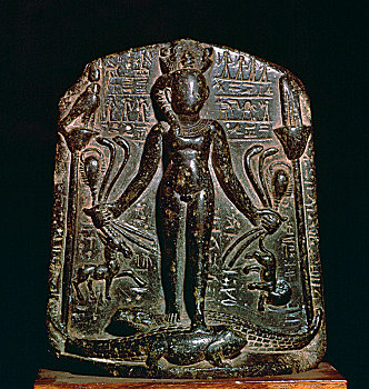 埃及人,石碑,展示,婴儿,霍鲁斯,4世纪,艺术家,未知