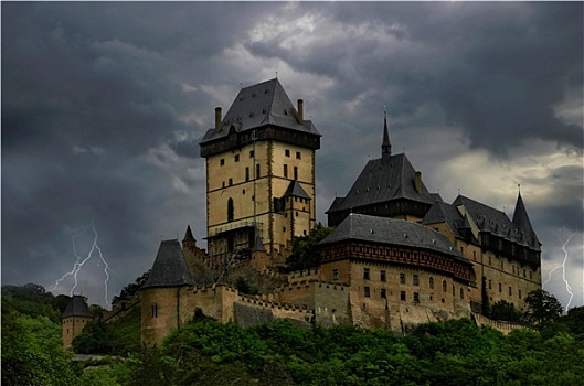 老,城堡,捷克共和国,抽象拼贴画