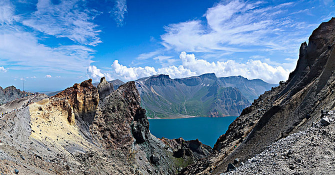 长白山天池火山口自然景观