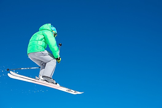 滑雪,蓝天
