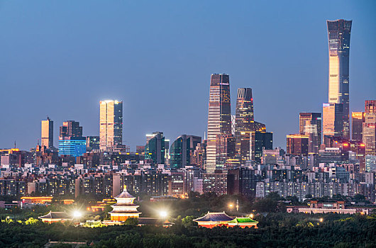 北京蓝调城市夜景