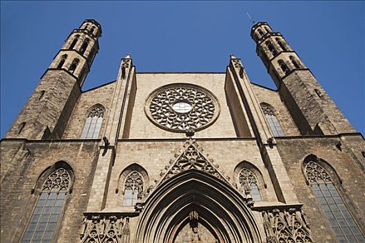 哥特式,圣玛丽亚大教堂,巴塞罗那,加泰罗尼亚,西班牙,欧洲