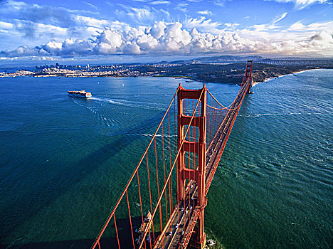 金门大桥,航拍,大,公路桥,风景,旧金山湾,湾区