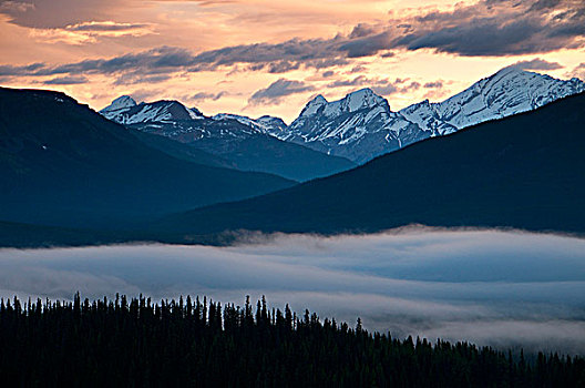 云,上方,山脉,路易斯湖,班芙国家公园,艾伯塔省,加拿大