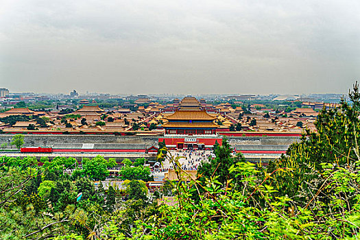 北京景山公园故宫全景