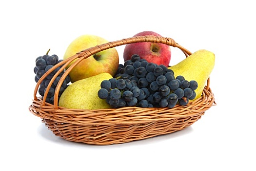 水果,篮子,白色背景