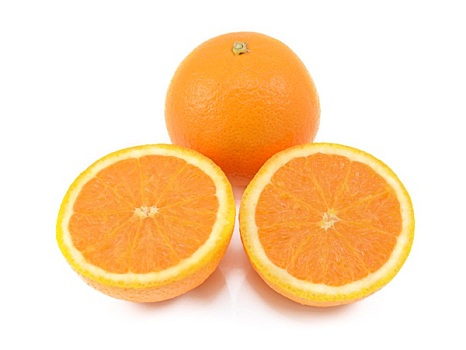 橙色,两个,多汁,切削,一半