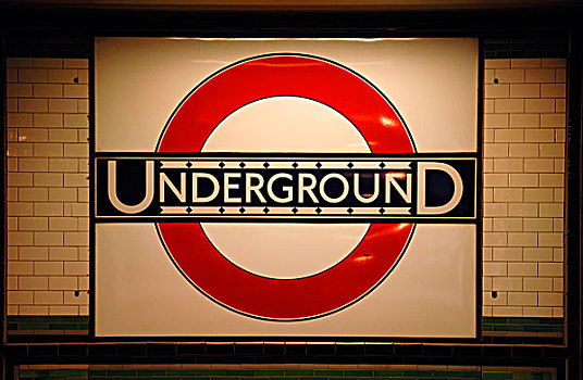 伦敦,地铁,标识,车站,英格兰,英国,欧洲