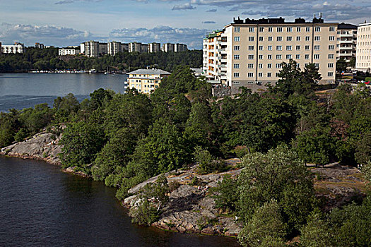 住宅,塔,水体,斯德哥尔摩,瑞典
