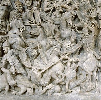 罗马人,战斗,二世纪,艺术家,未知