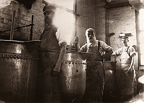 男人,站立,上方,煮沸,桶,可可,约克,约克郡,19世纪,艺术家,未知