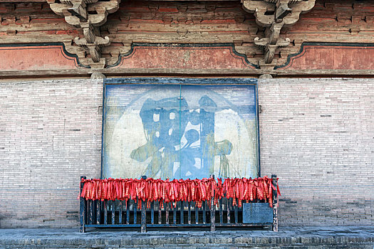 中国山西省平遥古城文庙大殿墙面上的文天祥手书魁字