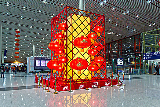 北京飞机场航站楼花灯