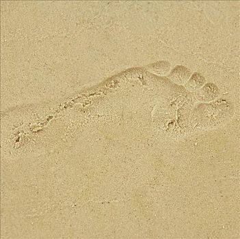 沙滩,脚印