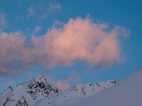 日出,冬天,阿尔卑斯山,提洛尔,奥地利