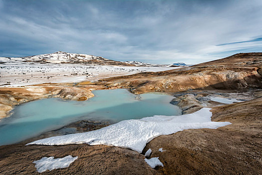 冬季风景,米湖,冰岛
