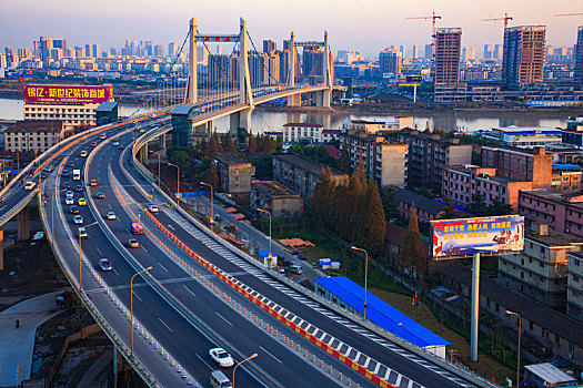 江北,庆丰桥,桥梁,道路,交通,江,汽车,天空