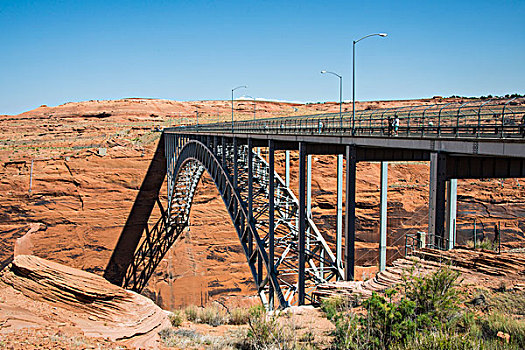 桥,跨越,格兰峡谷,上方,科罗拉多河,北方,亚利桑那,美国