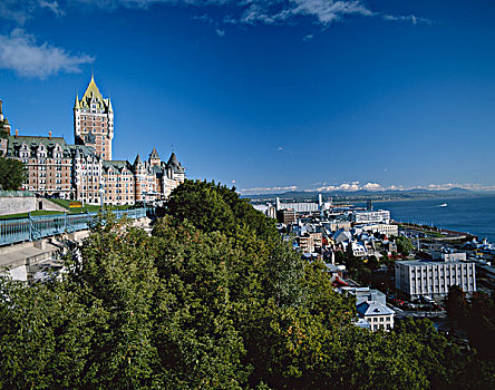 加拿大,魁北克,魁北克城,夫隆特纳克城堡,老城,平台,大幅,尺寸
