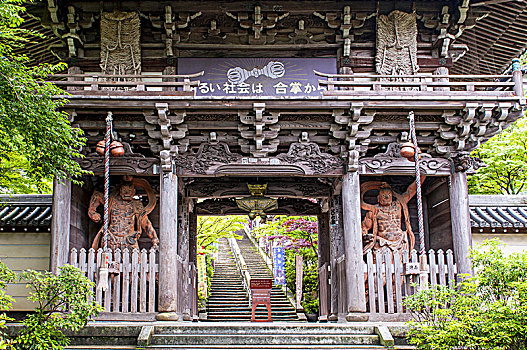 大门,佛教寺庙,宫岛,广岛,日本