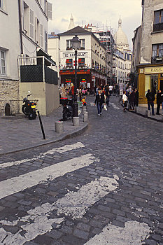 街景,蒙马特尔,巴黎,法国