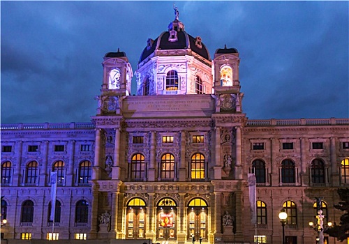 建筑,博物馆,晚间,维也纳