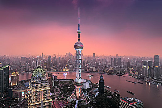 上海浦東浦西全景圖