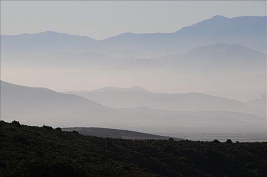 山景,遮盖,薄雾,靠近,萨拉戈萨省,西班牙,欧洲