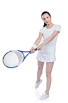 拿网球拍的美女