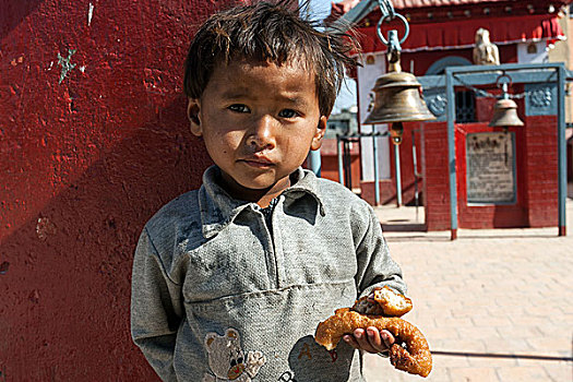 尼泊尔人,男孩,头像,加德满都,尼泊尔,亚洲