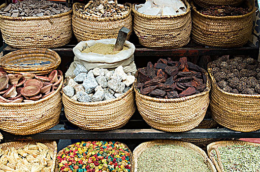 调味品,出售,露天市场,麦地那,玛拉喀什,摩洛哥