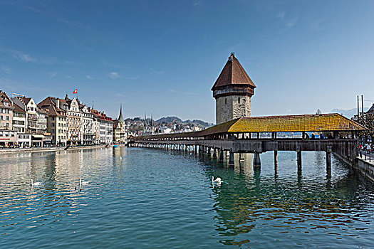 小教堂,桥,卢塞恩市,瑞士,欧洲