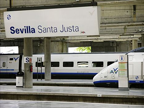 高速列车,火车站,塞维利亚,安达卢西亚,西班牙