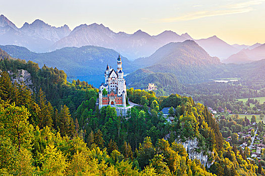 城堡,新天鹅堡,史旺高,斯瓦比亚,巴伐利亚,德国,欧洲