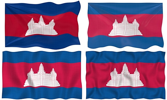 四个,旗帜,柬埔寨