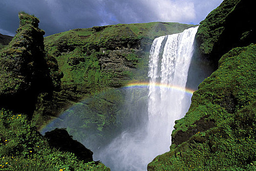 冰岛,南海岸,瀑布,彩虹