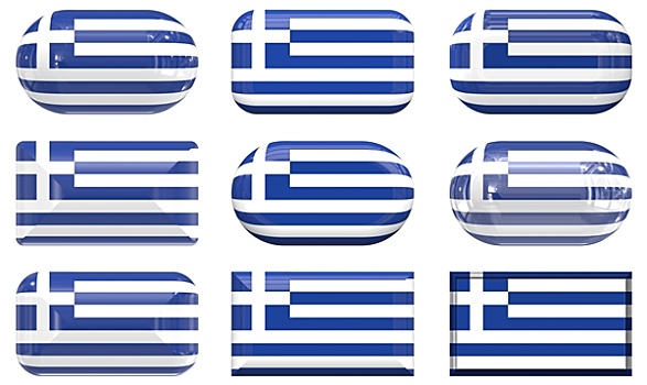 玻璃,扣,旗帜,希腊