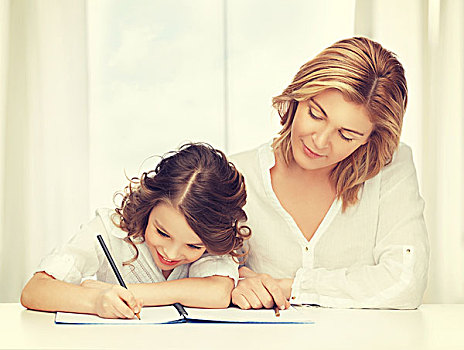 母女,家庭作业