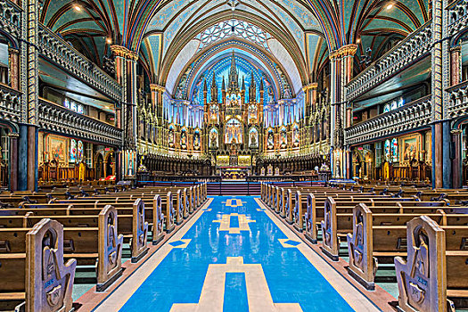 加拿大,魁北克,蒙特利尔,圣母大教堂,大幅,尺寸